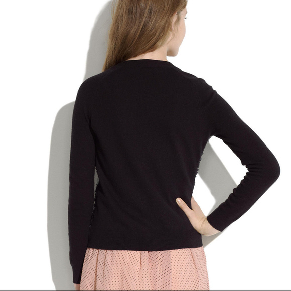 MADEWELL Black Sequin Cardigan Sweater NWT $135 - Picture 2 of 8